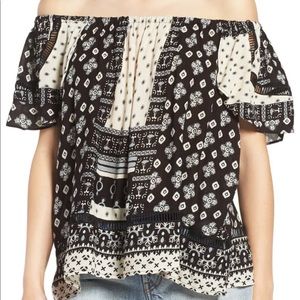 Elodie Print Off the Shoulder Top